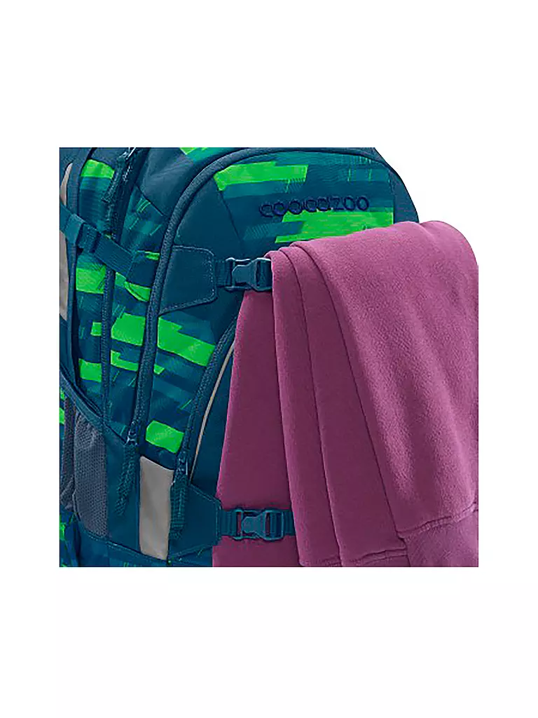COOCAZOO Schulrucksack MATE Lime Stripe blau