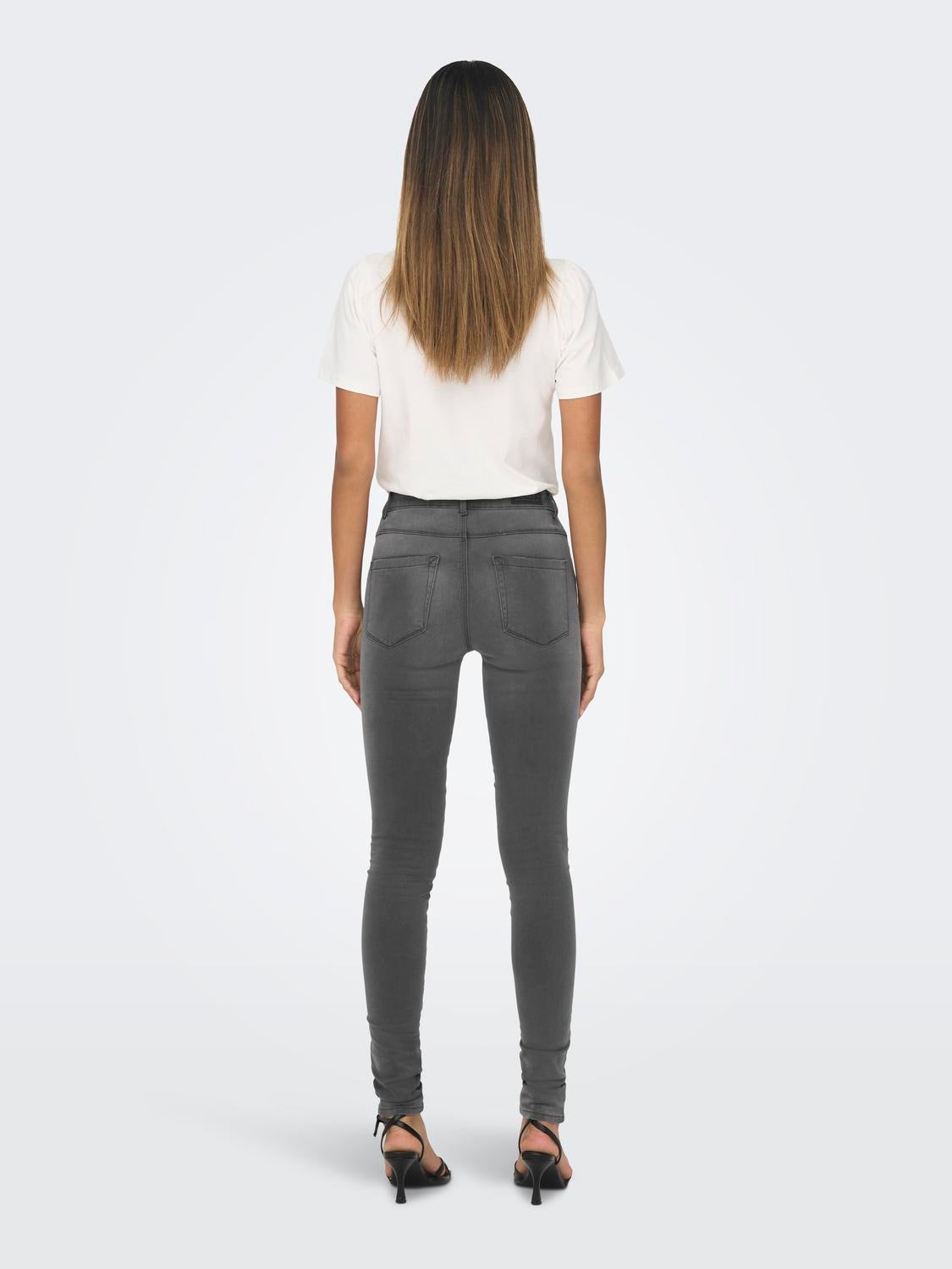ONLROYAL Hohe Taille Skinny Fit Jeans Dark Grey Denim