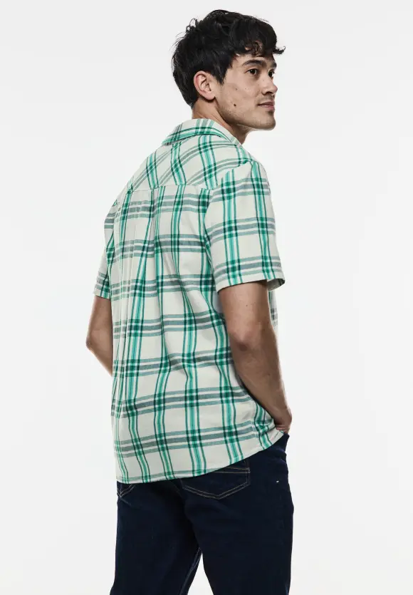 Hemd mit Karomuster - bottle green