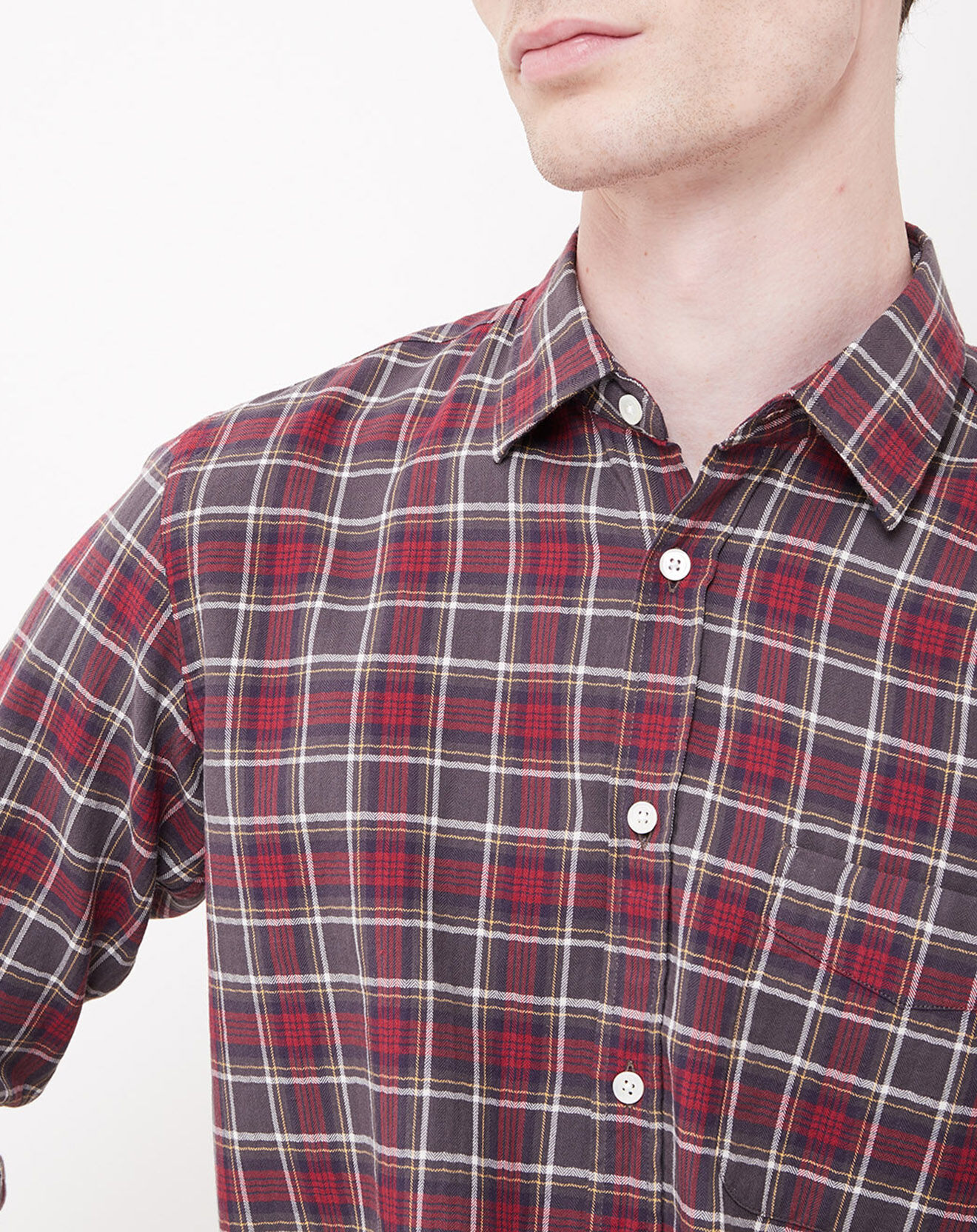 Hartford Chemise Slim Storm à carreaux rouge/marron