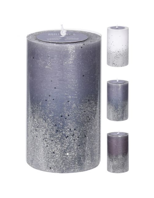 Homestyle Kaars Pilaar Met Glitter - Decoratie - Ø9x15 cm
