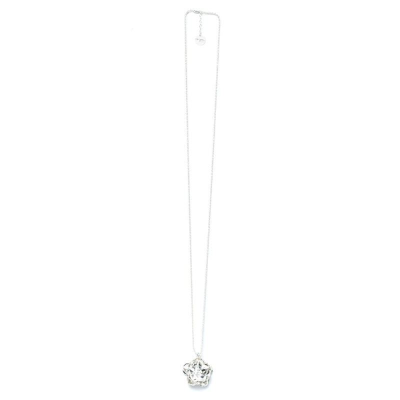 sautoir fleur plaqué argent - AGLAÉ