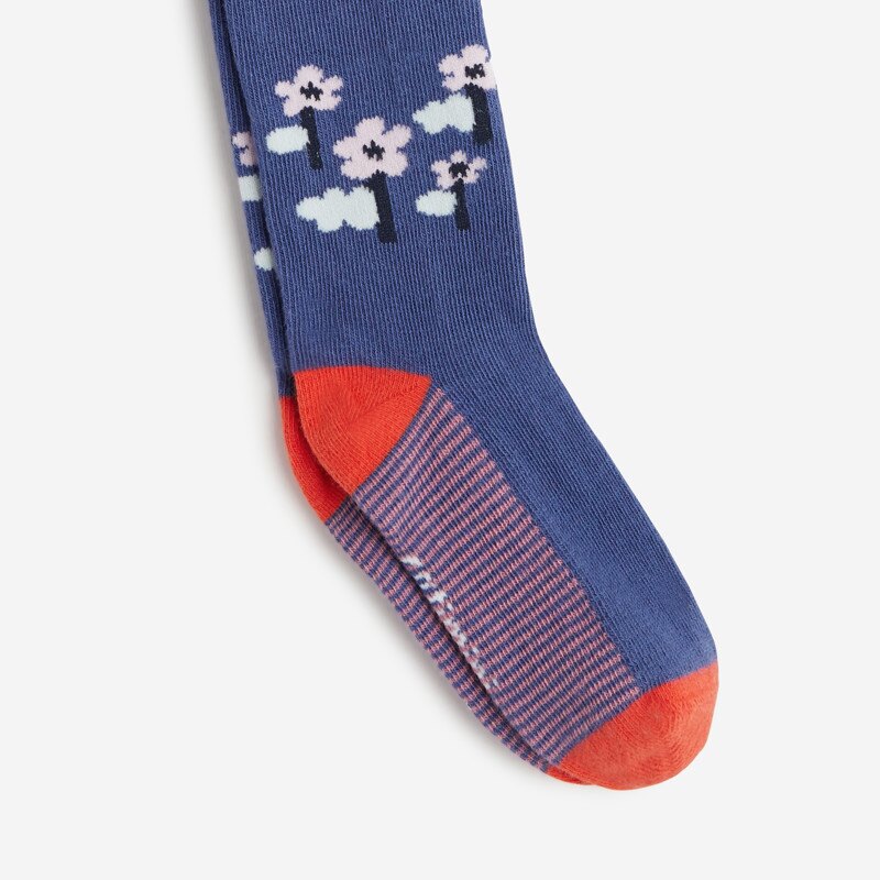 Collants à fleurs bébé fille bleus marine Catimini Bleu