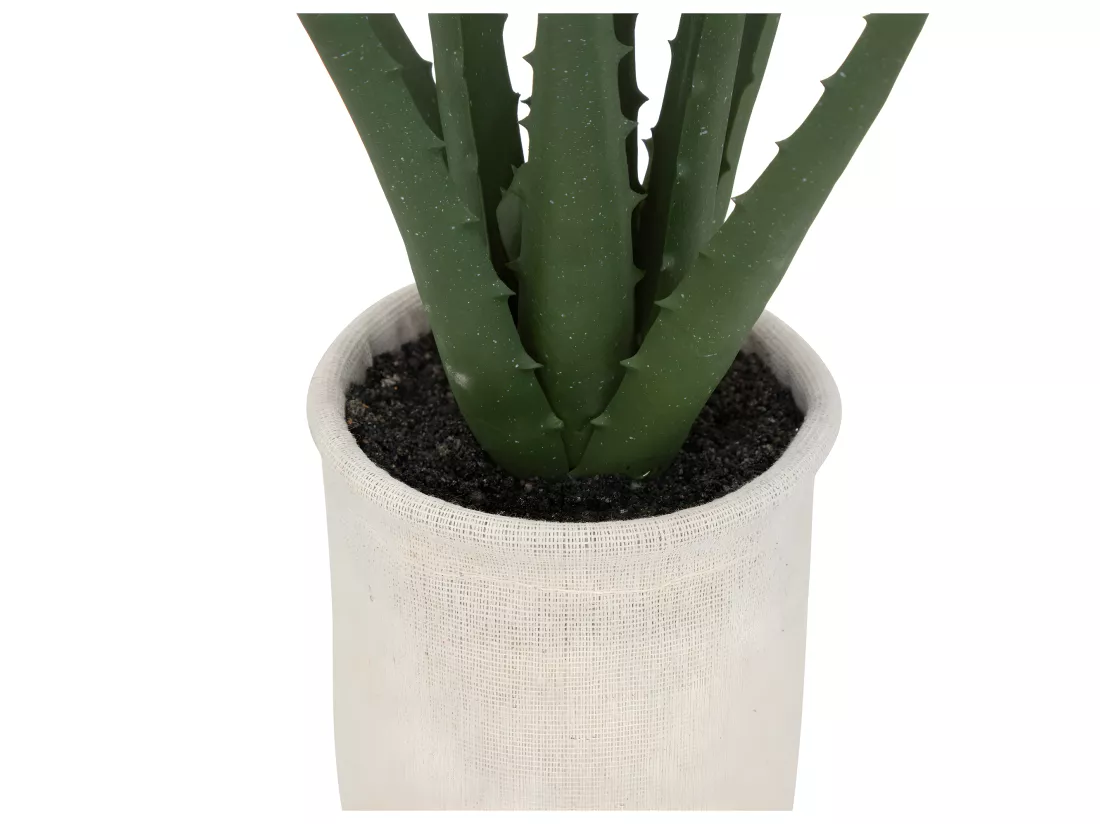 Plante artificielle Aloe vera Pot en coton H 29 cm