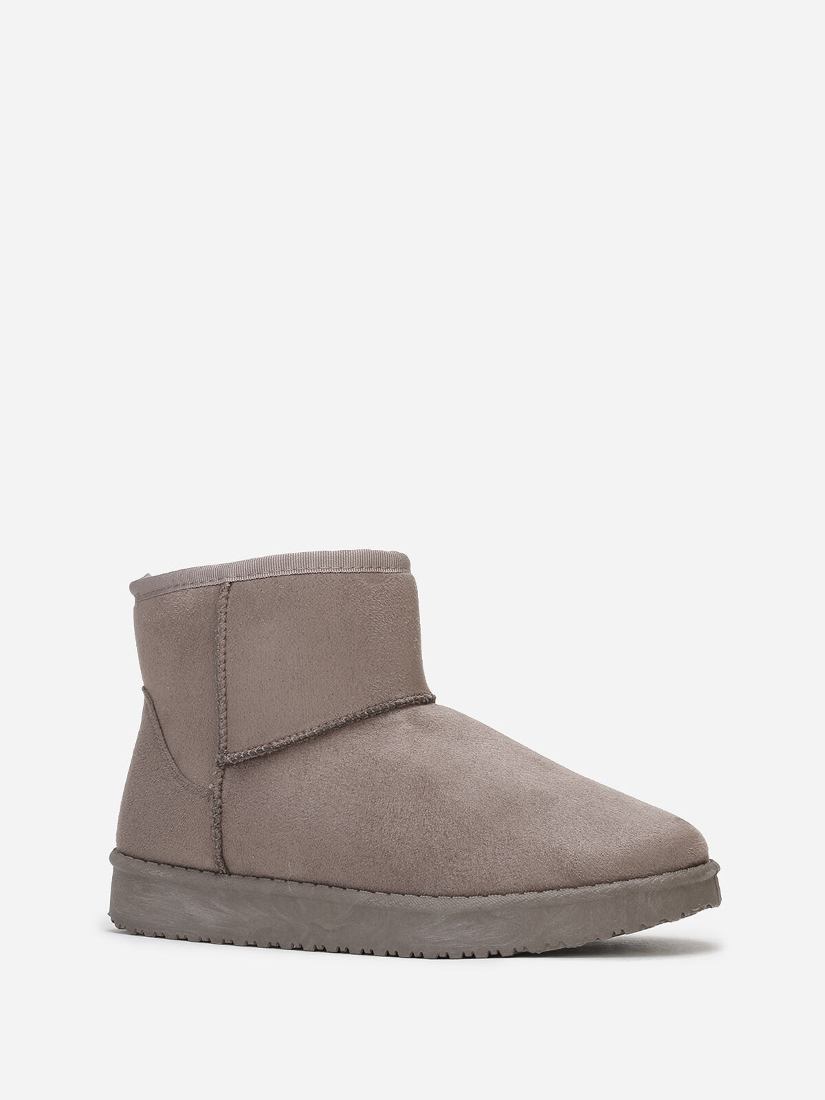 Boots basses en suédine fourrées- Taupe