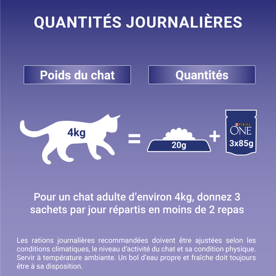 Sachet Purina One Spécial Chat Stérilisé : 8x85gr
