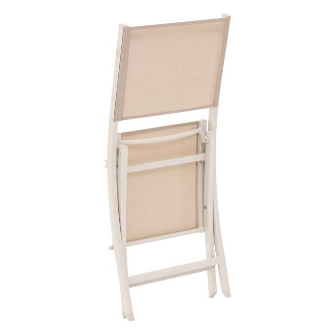 Lot de 4 chaises de jardin pliantes ESSENTIA Lin & Argile