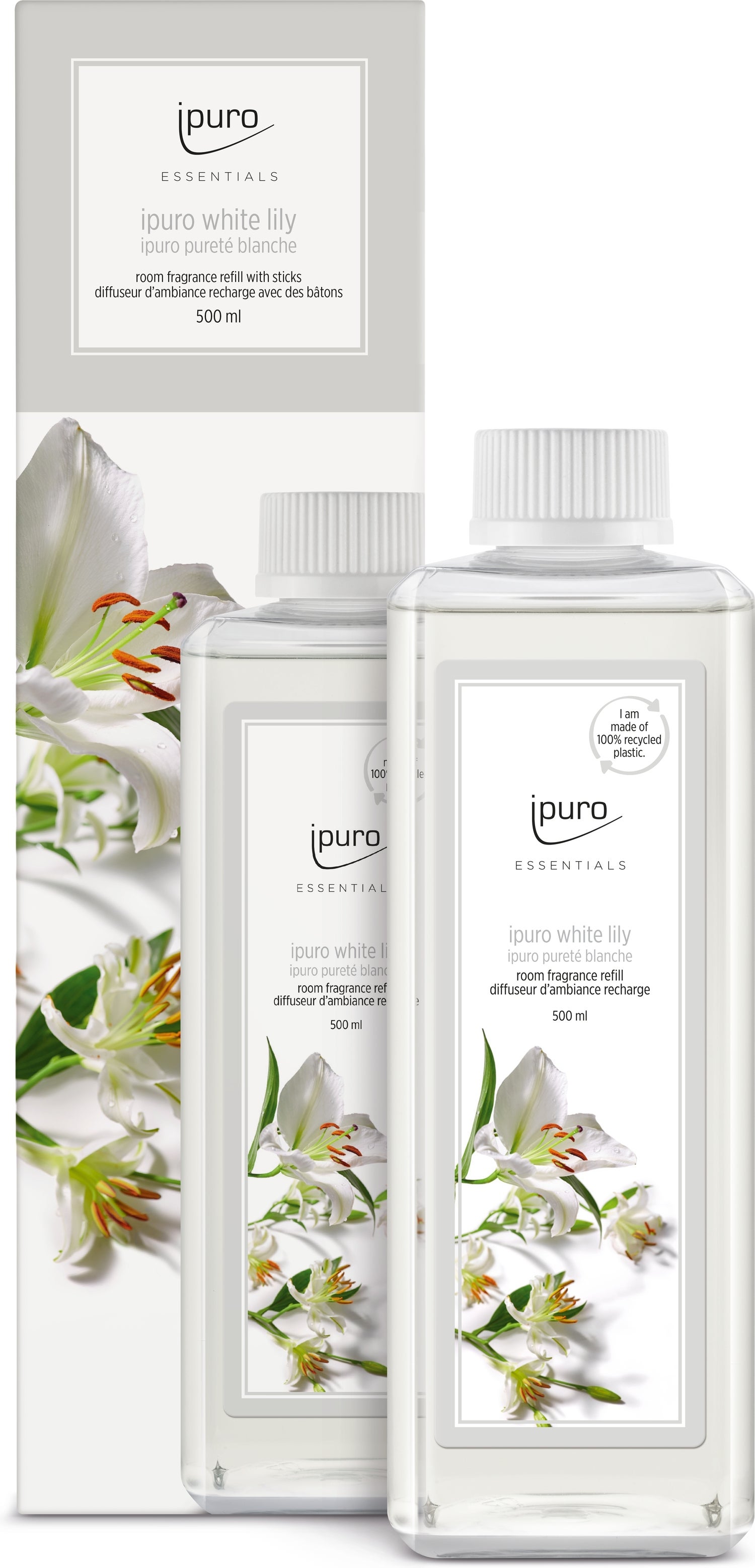 Ipuro geurstokjes navulling White Lily fris 500 ml