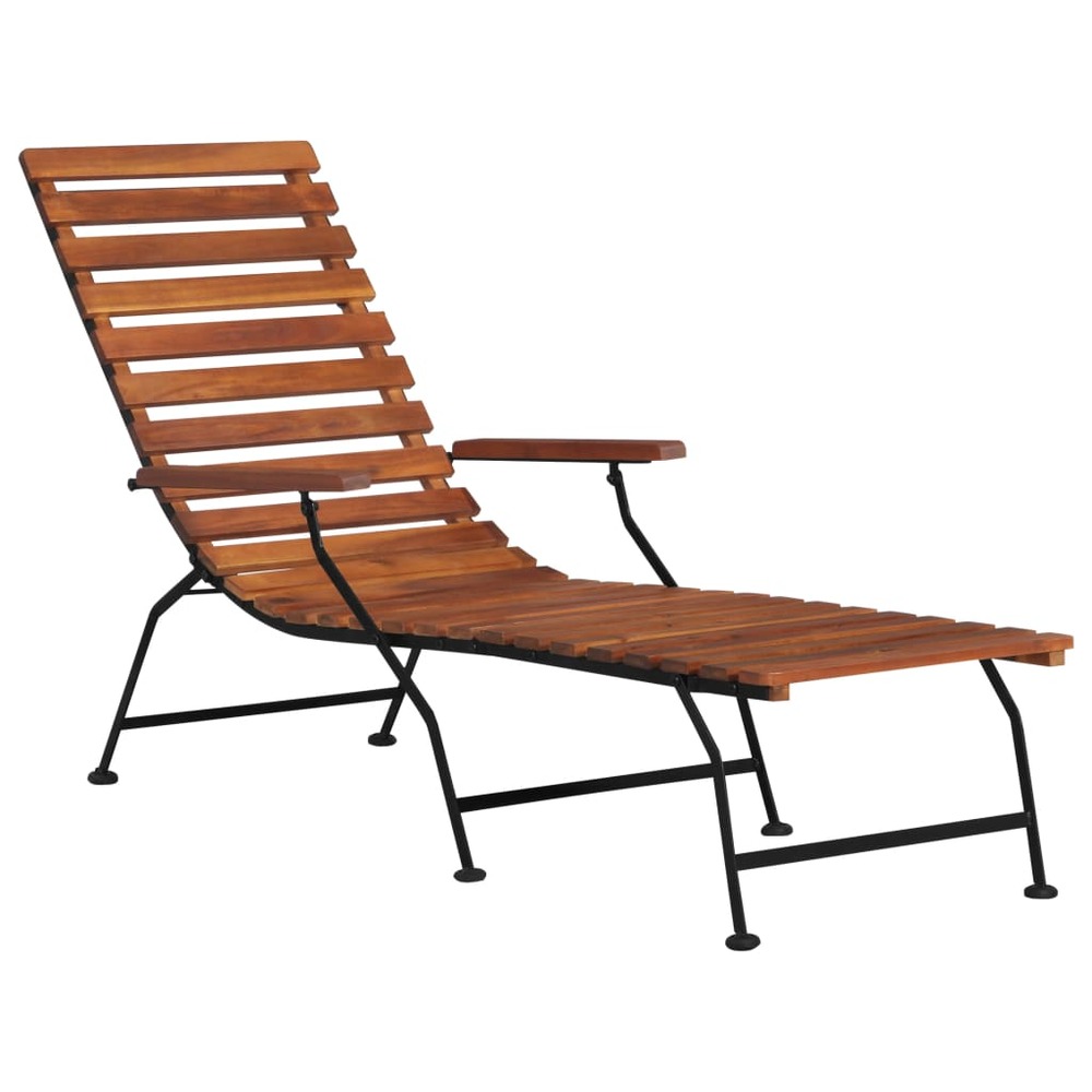 Chaise longue d'extérieur bois d'acacia solide