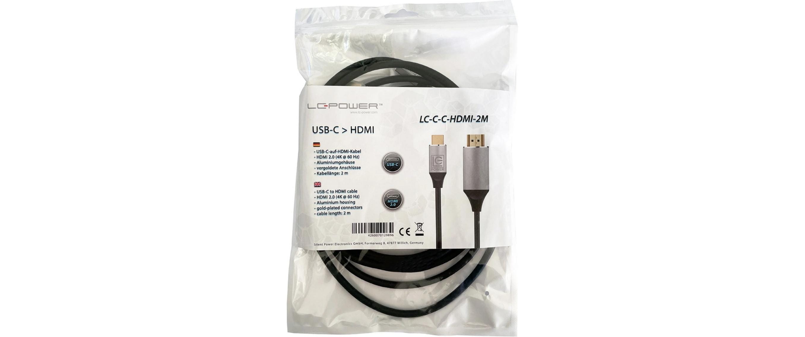 Kabel LC-C-C-HDMI-2M USB Type-C - HDMI, 2 mUSB-C-auf-HDMI-Kabel