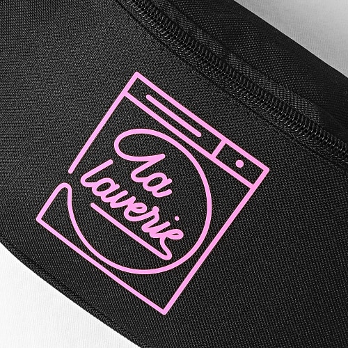 Sacoche Banane La Laverie Noir Rose Fluo