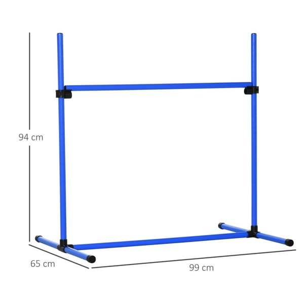 Agility Hekksett Slalåmbarer Hundetreningssett 4 X Hekk, Plast, Blå, 99X65X94Cm