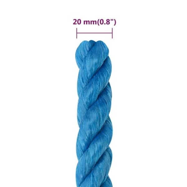 vidaXL Arbeidstau blå 20 mm 25 m polypropylen