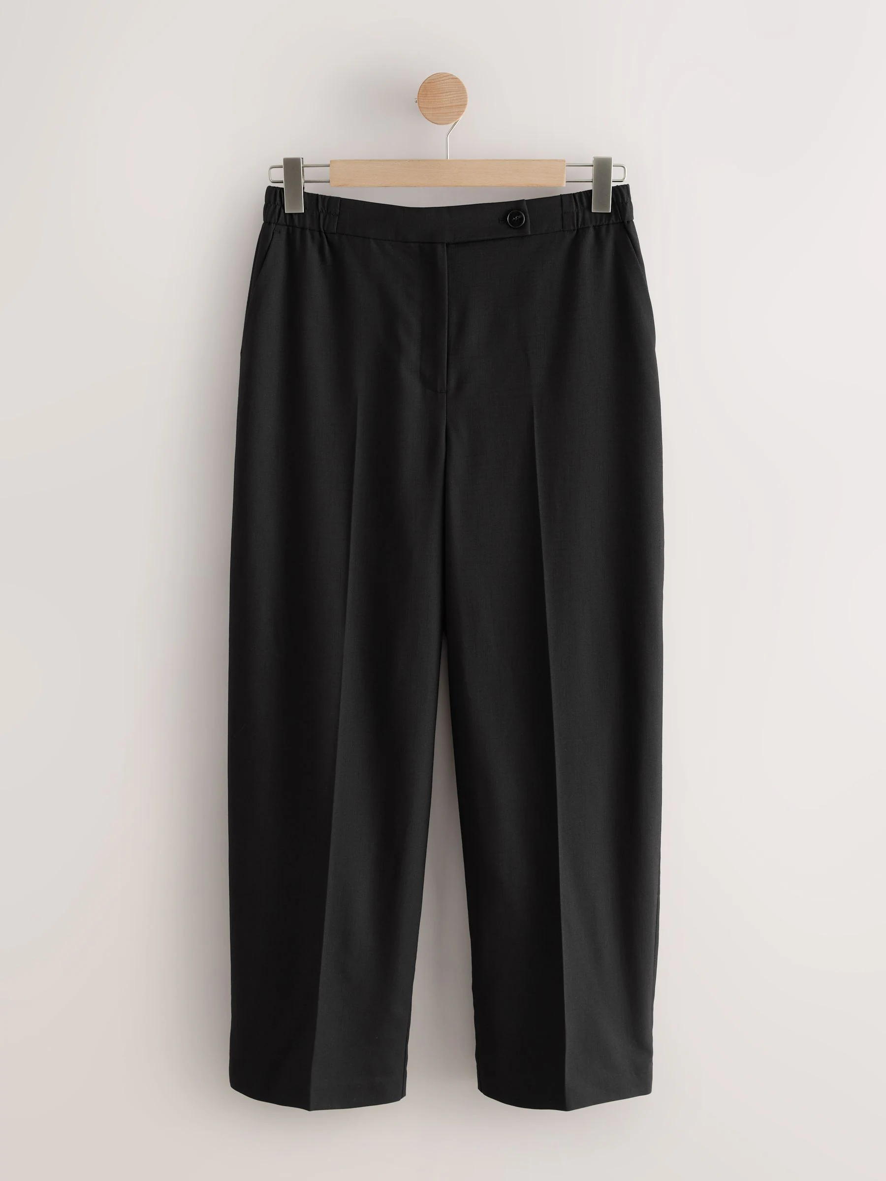 Zwart - Pleated Front Straight Leg Trousers