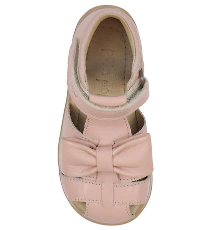 Pom Pom Sandalen - Bow Klettband - Alt Rose