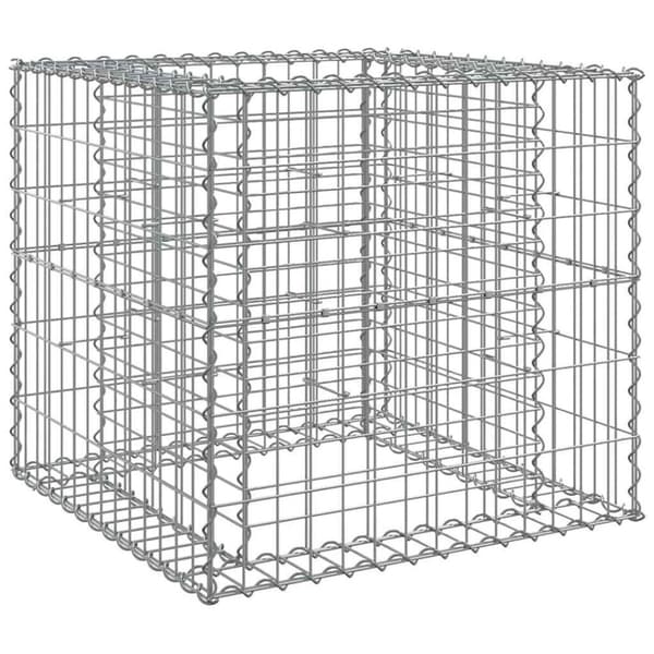 vidaXL Gabionkurv sølv 70x70x65 cm galvanisert jern