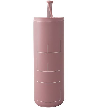 Design Letters Thermoelement m. Strohhalme - 500 ml - Ash Rose