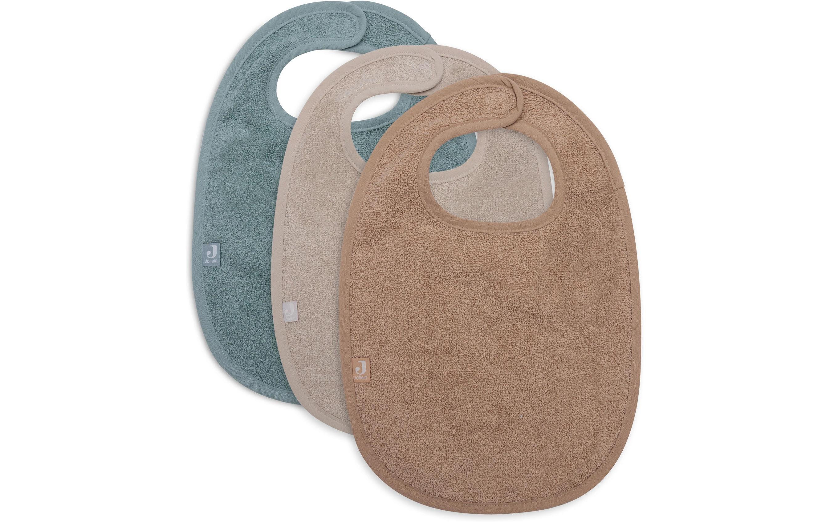 Lätzchen Frottee 3er Set Sea Green/Nougat/Biscuit 27 x 37 cmSabberlätzchen-Set aus weichem Frottee