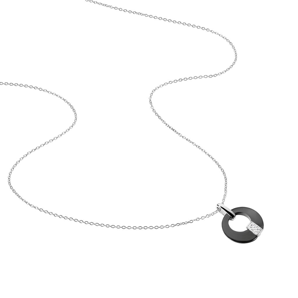 Collier Suzanne Argent Blanc Céramique Et Oxyde De Zirconium