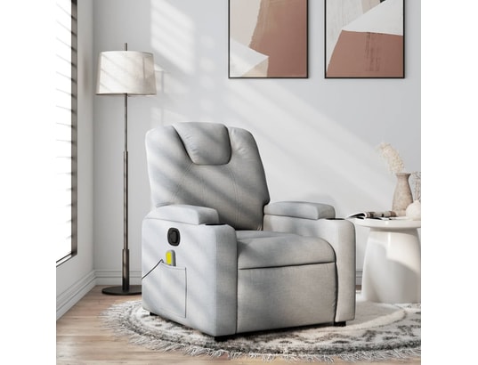 VIDAXL - Fauteuil Relaxation Fauteuil de massage inclinable - Gris clair - 74x88x97cm