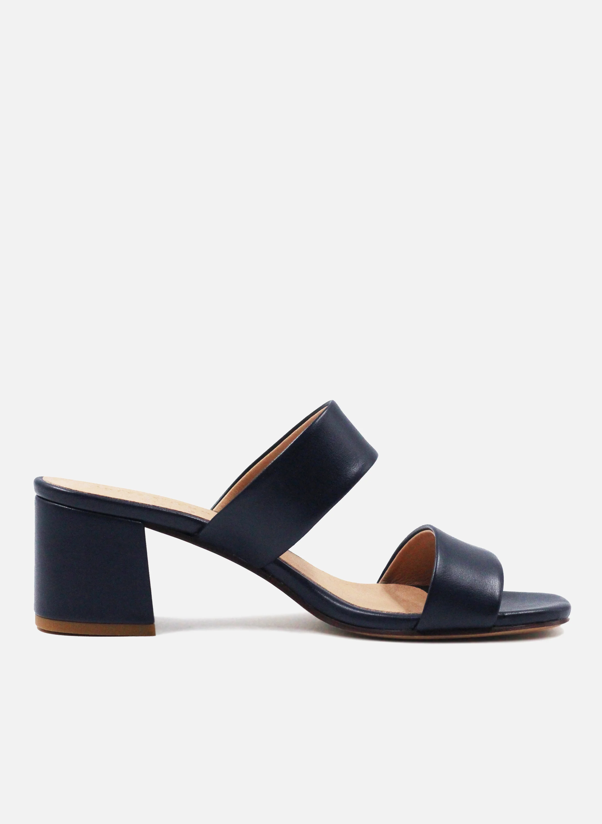 Mules talon bandeau fibre de pomme | Bleu