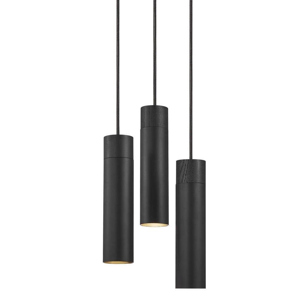 Tilo hanglamp in zwart, GU10, 3-lichts