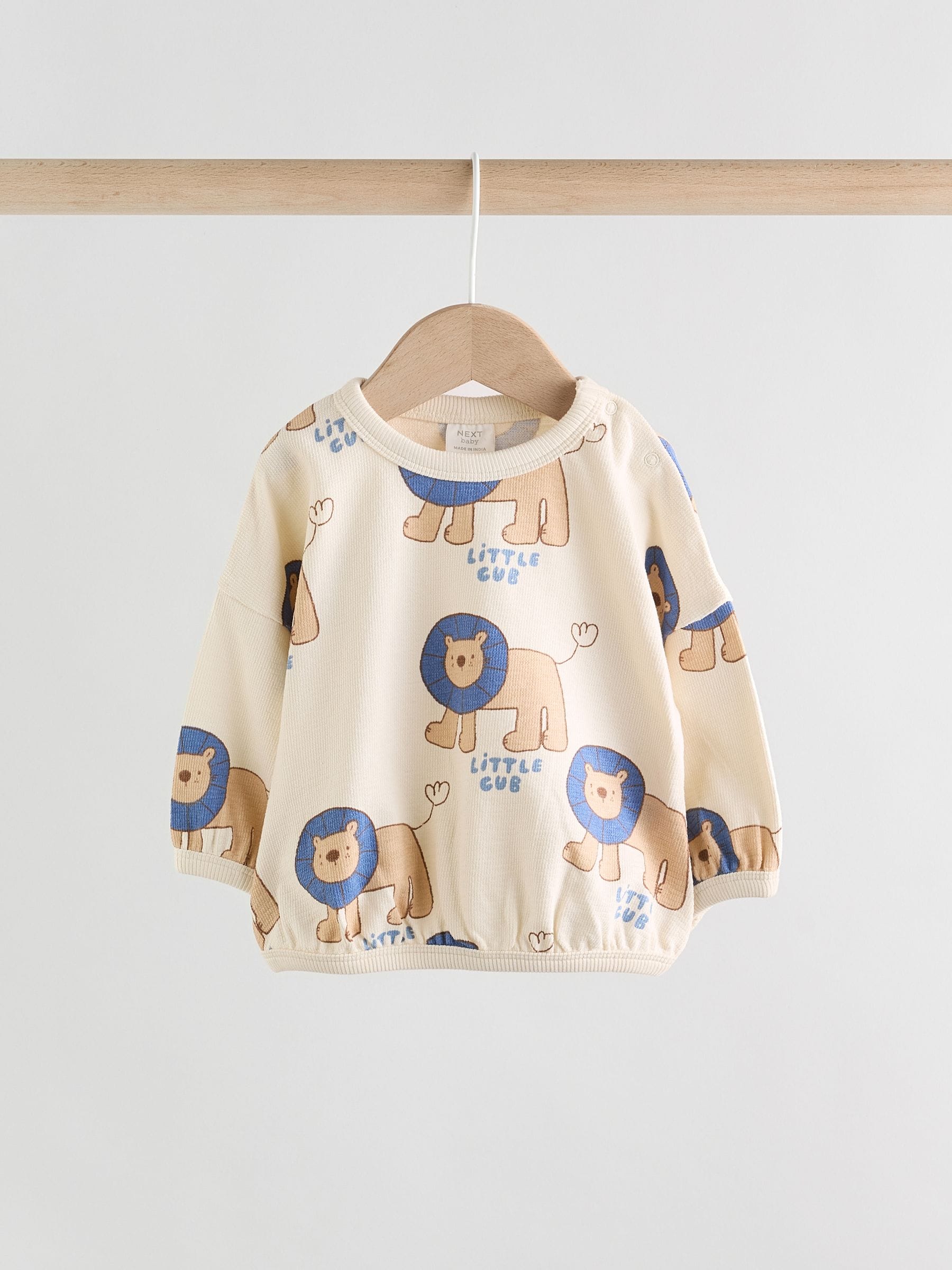 Blauw leeuw - Babyset van top en leggings van 100% katoen (0mnd-2jr)