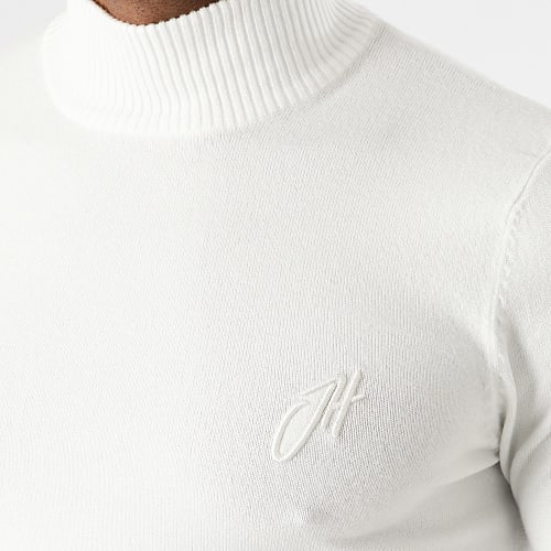 Pull Col Montant Blanc