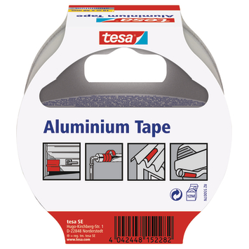 Tesa aluminiumtape grijs zilver 10 m x 50 mm