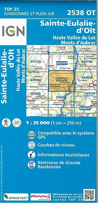IGN - TOP25 2538OT SAINTE EULALIE D OLT 1 25 000