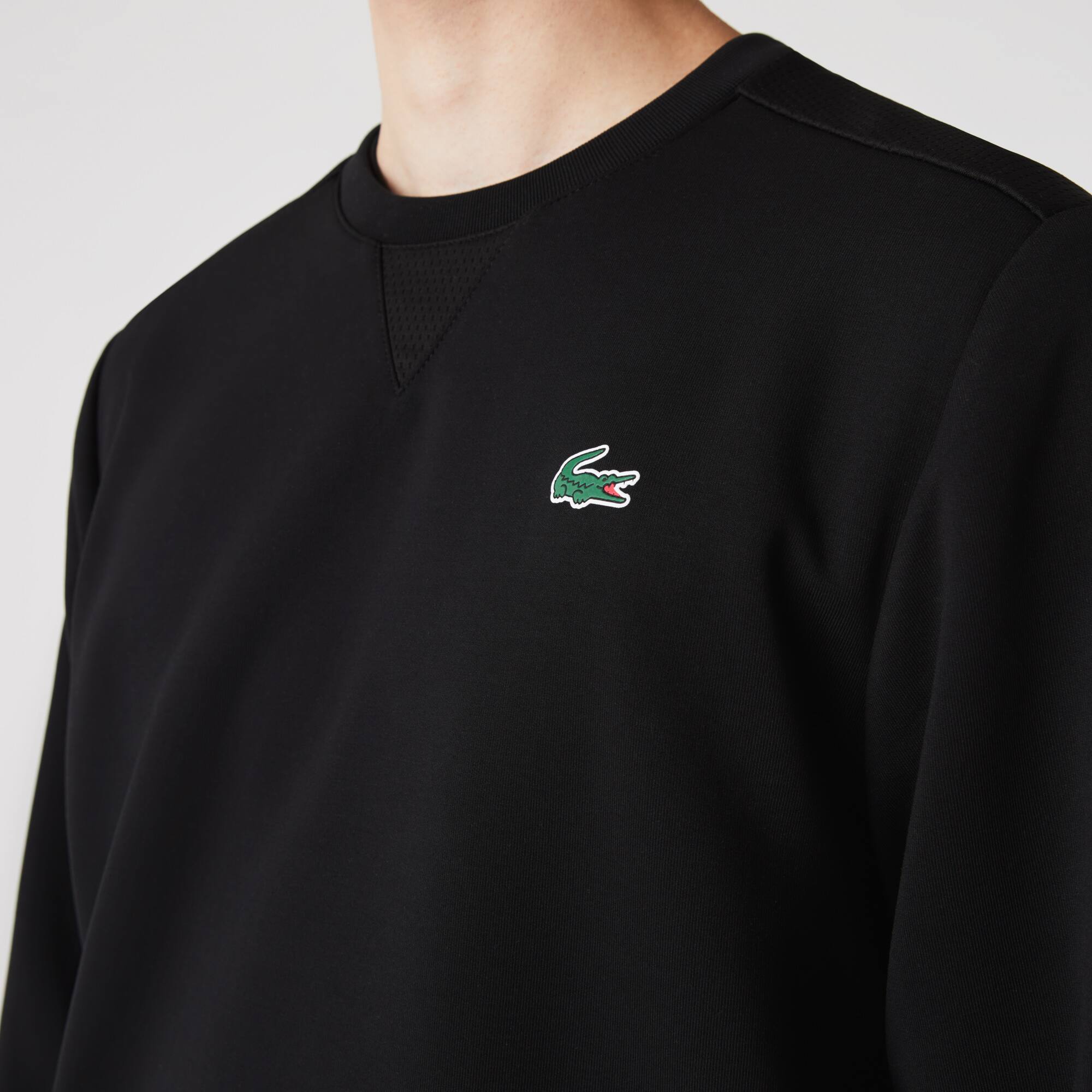 Sweatshirt Lacoste SPORT uni avec empiècements mesh Sweatshirts - Noir - Lacoste - Homme