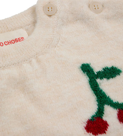 Bobo Choses Bluse - Strik - Cherry - Off White