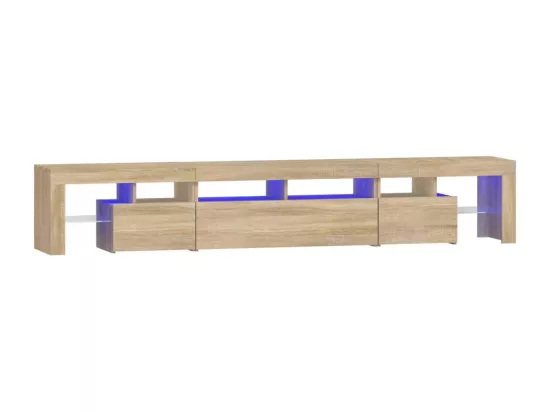 Meuble TV avec lumières LED Chêne sonoma 230x36,5x40 cm