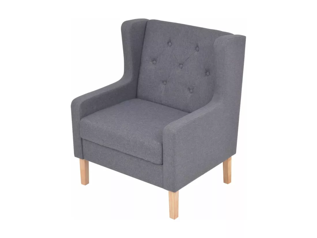 Fauteuil chaise siège lounge tissu grise 76 x 68 x 90 cm 1102324