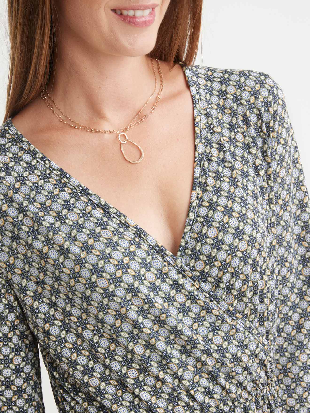 Robe en maille effet cache-coeur