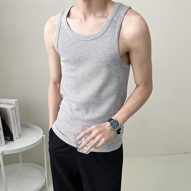 Acritus - Tanktop met ronde hals en effen patroon