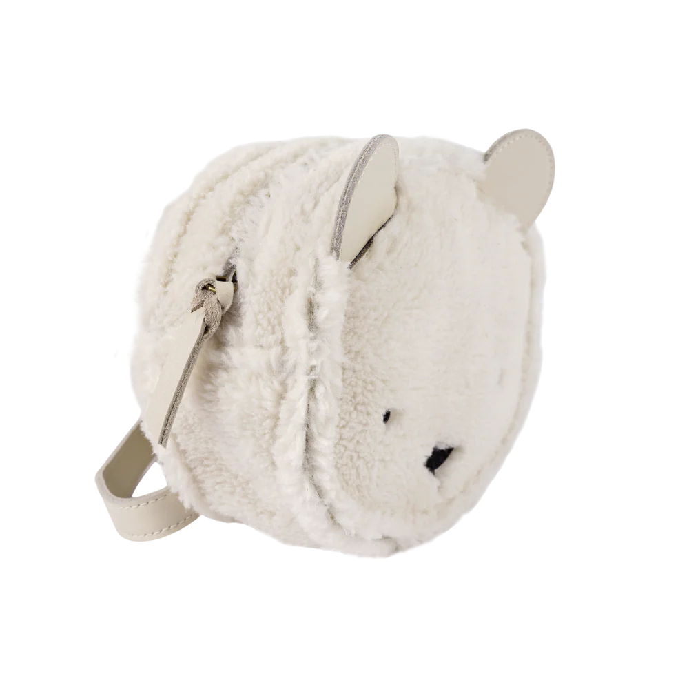 Pugi Backpack | Polar Bear | Off White Curly Faux Fur