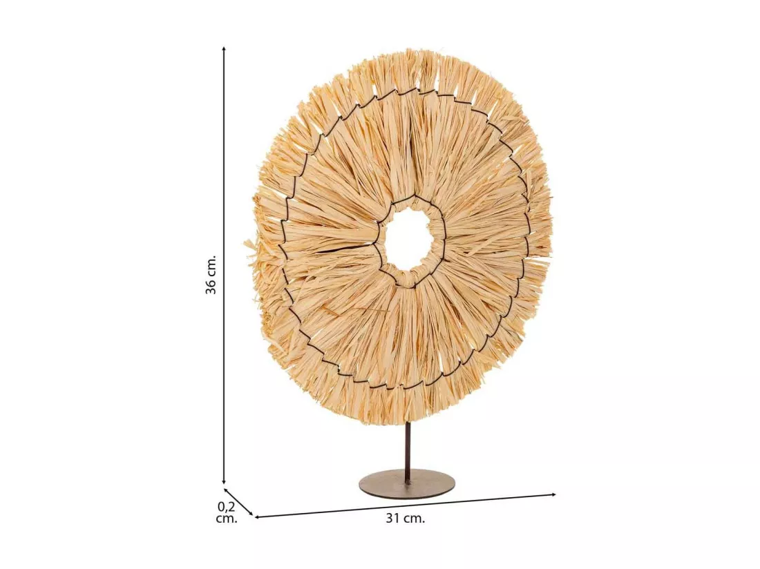 Figurine décorative en fibre naturelle marron 31x02x36h