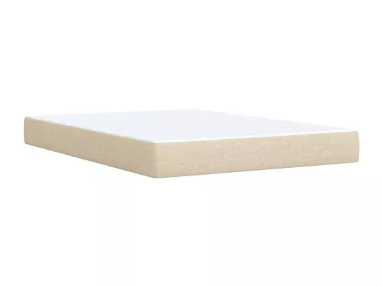 Sommier à lattes de lit avec matelas Crème 140x190 cm Tissu