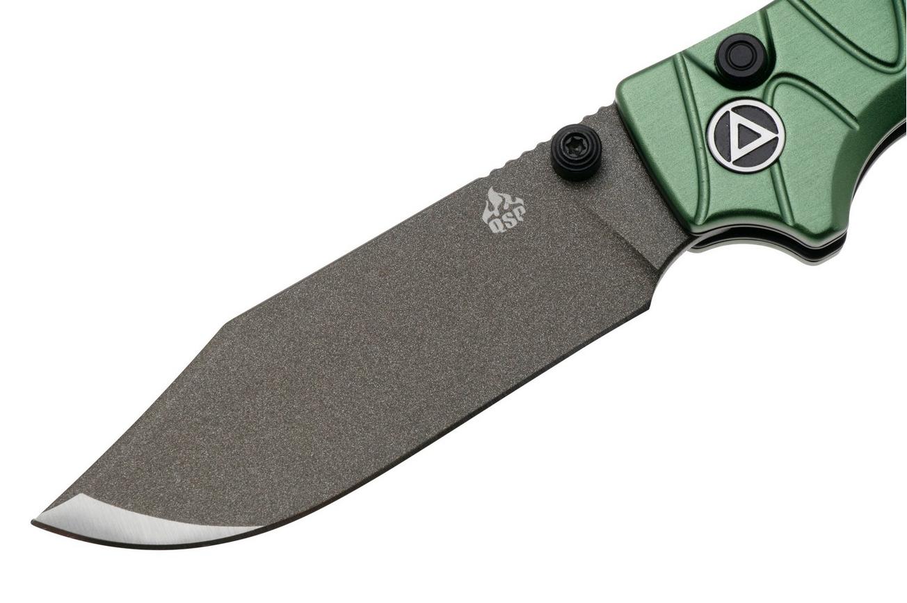 QSP Knife Kali QS159-E2 Ceramic Coated 14C28N Green Aluminum, zakmes, Keanu Alfaro design