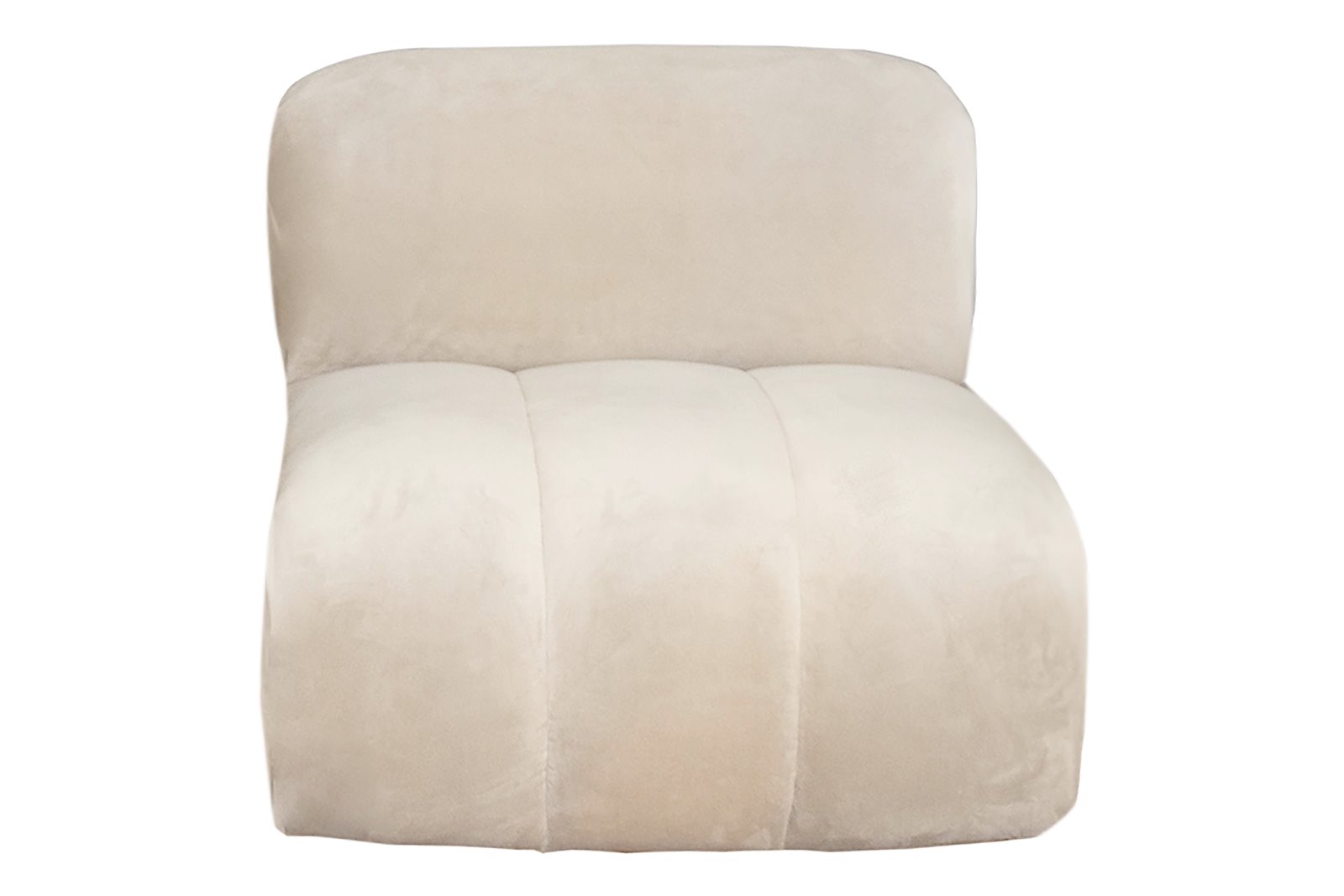 Leon modulsofa 1-seter. Midtmodul i tekstil Poly Velvet Taupe med ben i sort tre.