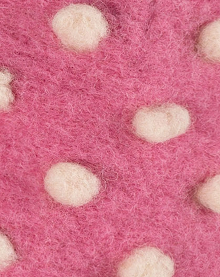 Fleece-Zipfelmütze WALK DOTS mit Wolle in dusty pink/creme