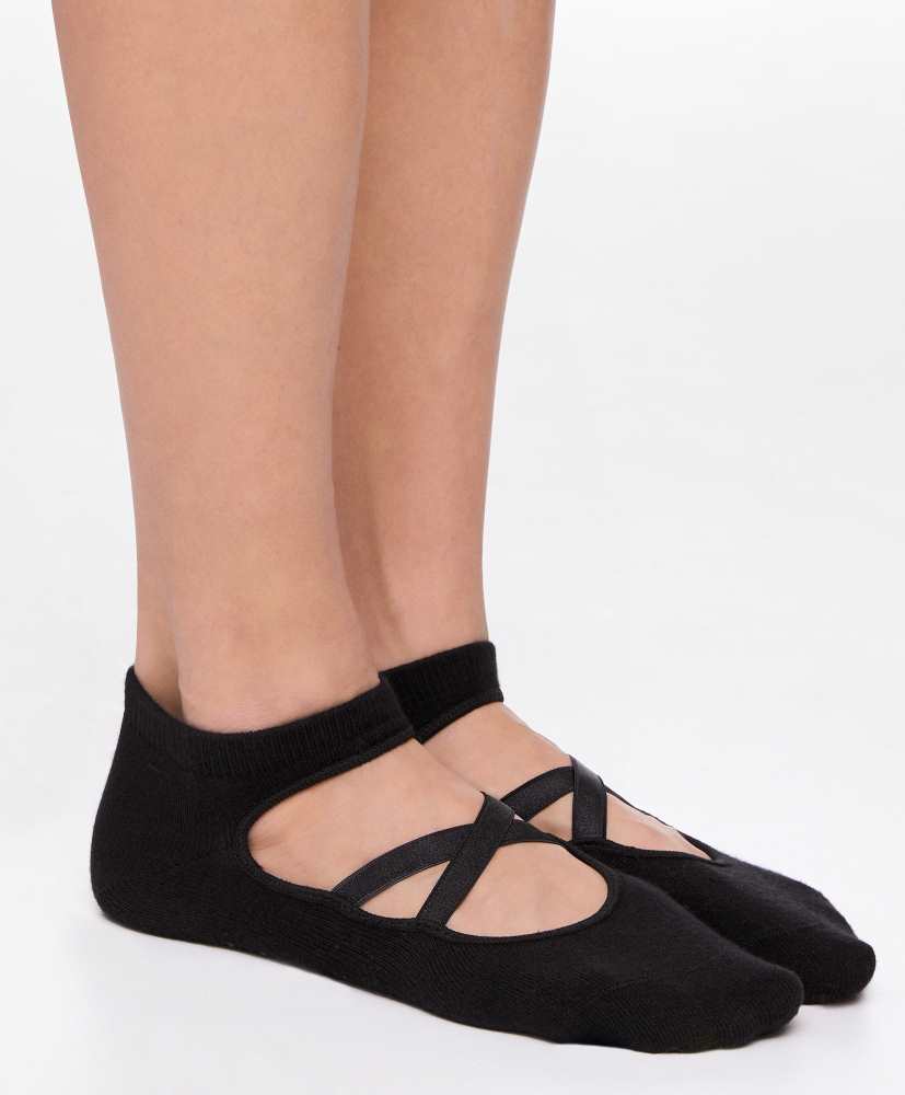 2 pares de meias de algodão para ioga e pilates