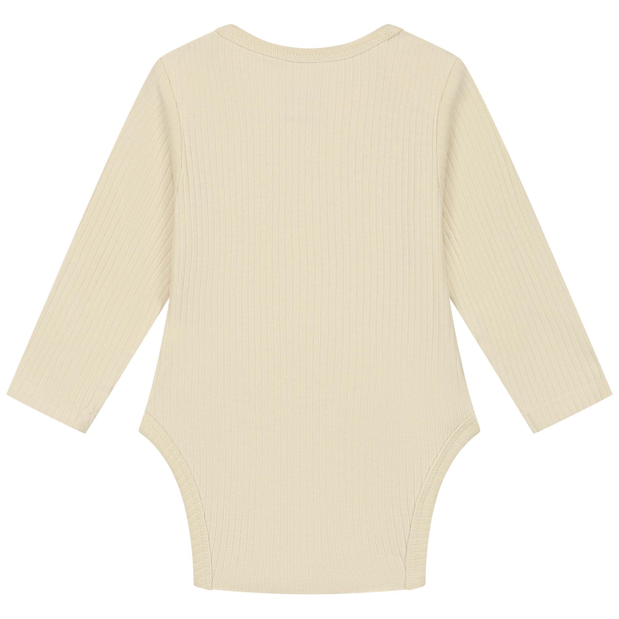 Prénatal romper rib lange mouwen effen beige