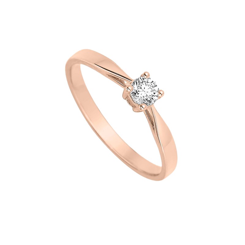 Bague Femme - Or 18 Carats - Diamant 0,18 Carats
