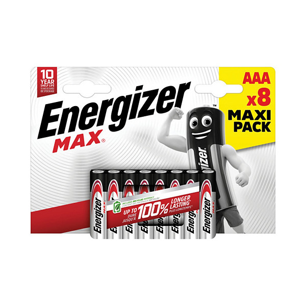 Piles Energizer Max AAA LR03, lot de 8