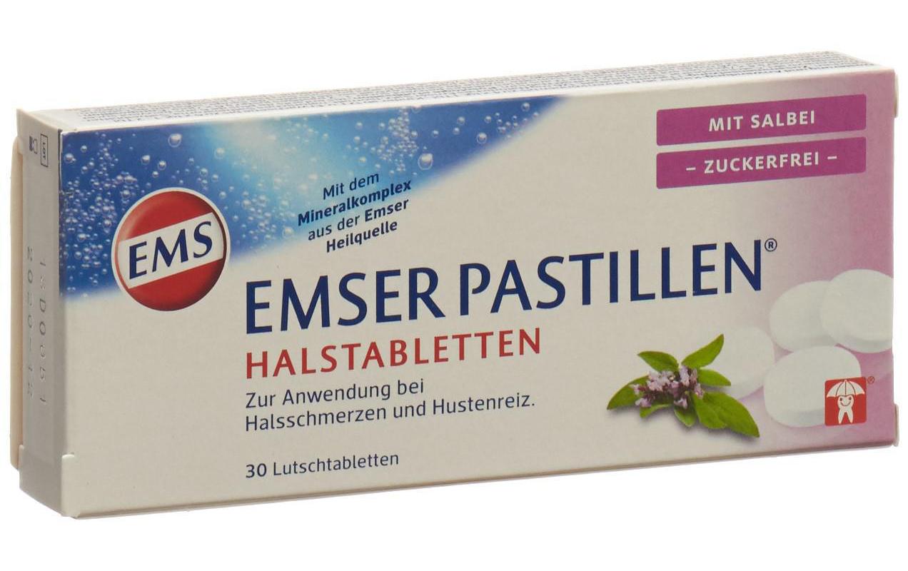 Pastillen Salbei zuckerfrei 30 LutschtablettenHalstabletten gegen Halsschmerzen