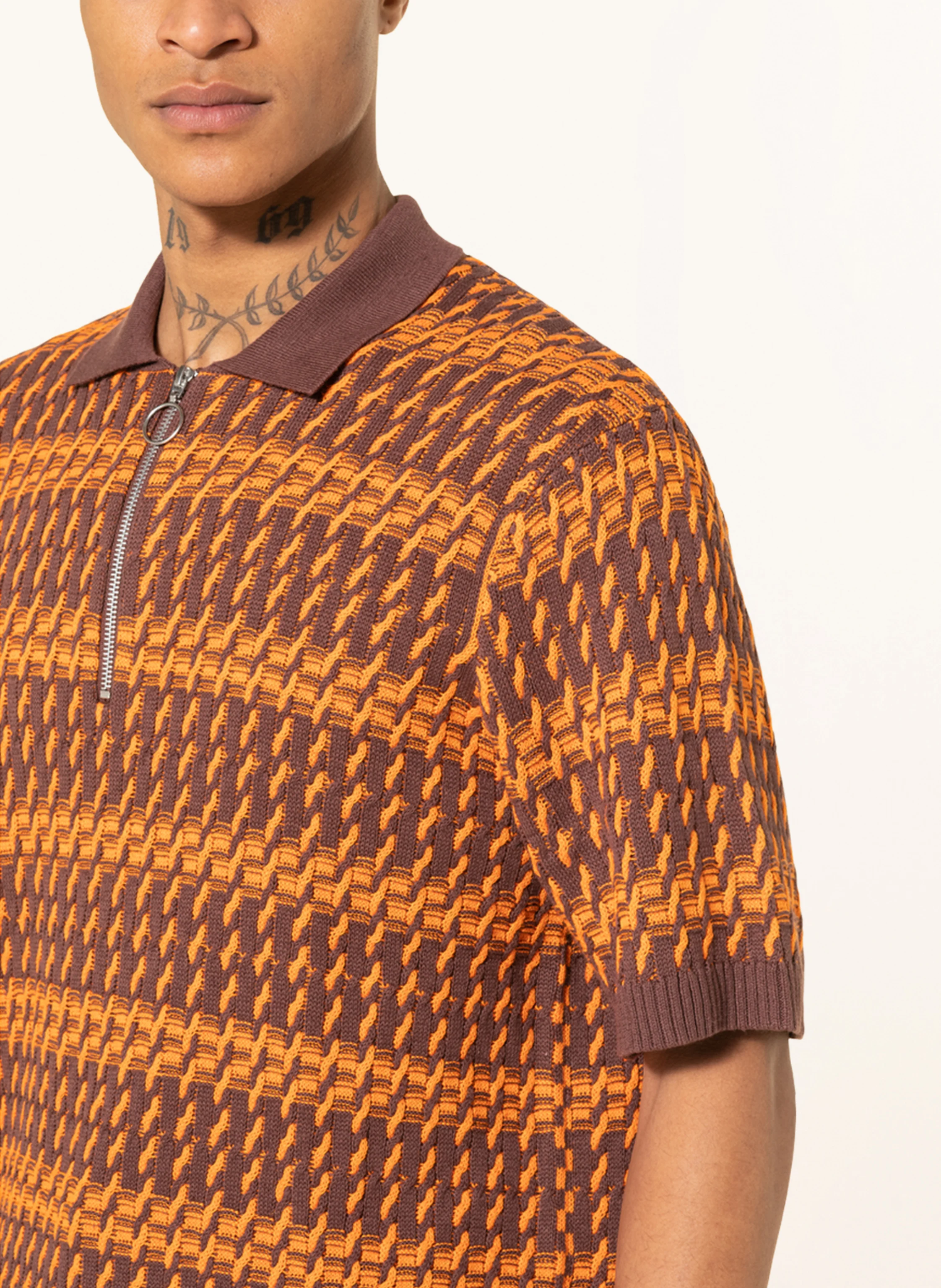 SAMSØE  SAMSØE Strick-Poloshirt OZZY mit Leinen