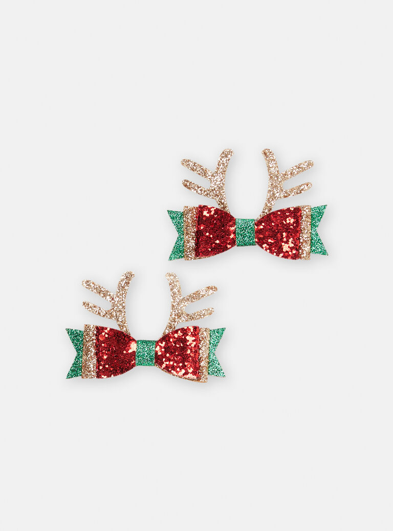 Lot de 2 pinces crocodilles Noël pour fille