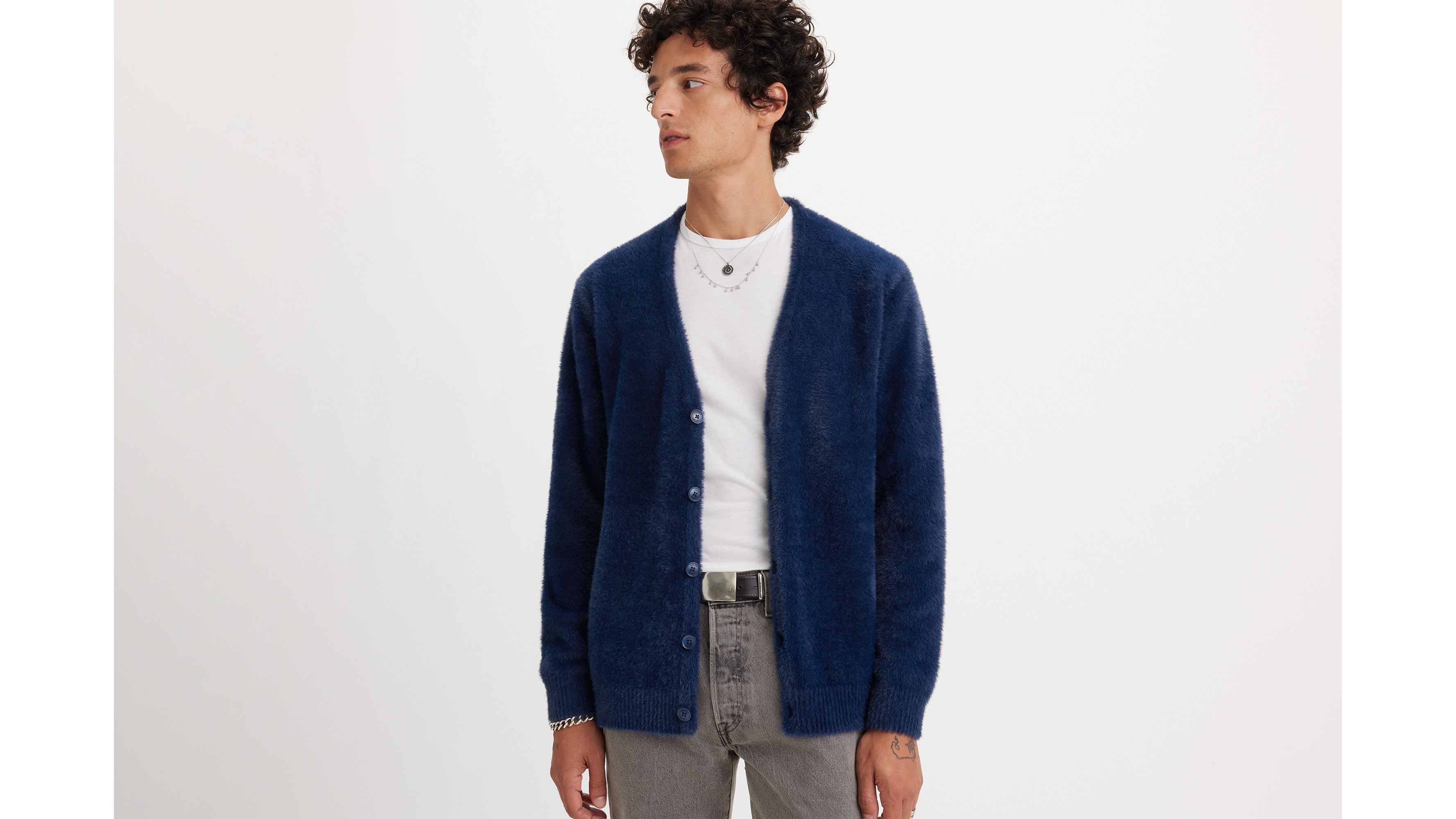 Cardigan en maille Fluffy - Naval Academy - Bleu